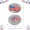 10"D Set of 4 Patriotic/Americana Cement Flag and Stars Stepping Stone